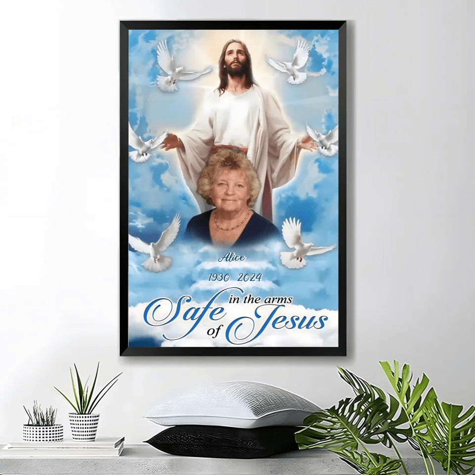 You Are Safe In The Arms Of Jesus Mom Remembrance Canvas 713224 - 713494 - DiyGiftly