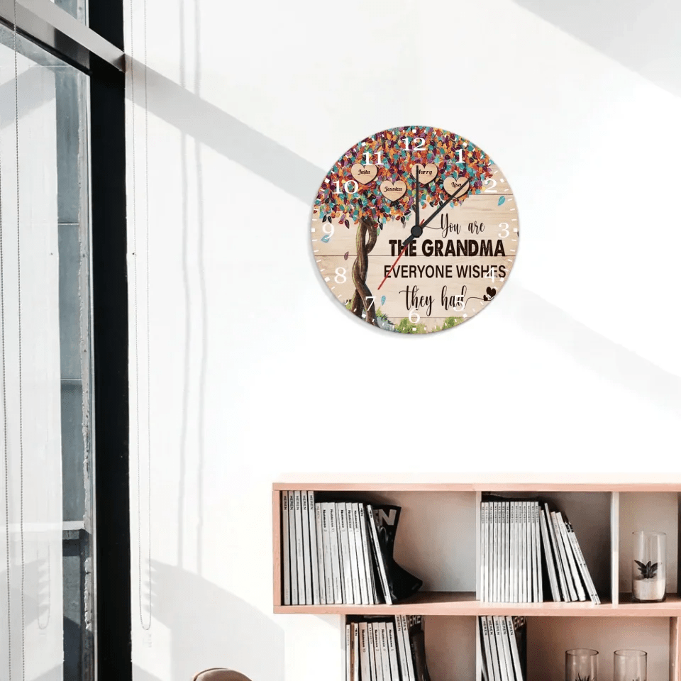 custom name wooden wall clock as a new home gift
