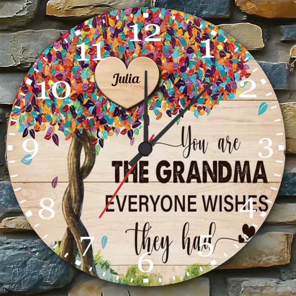 custom name wooden wall clock for living room decor