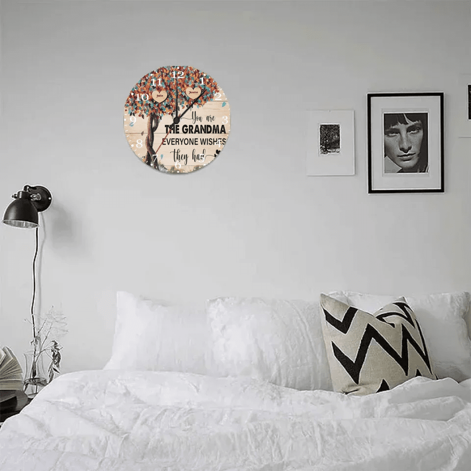 custom name wooden wall clock as a christmas gift