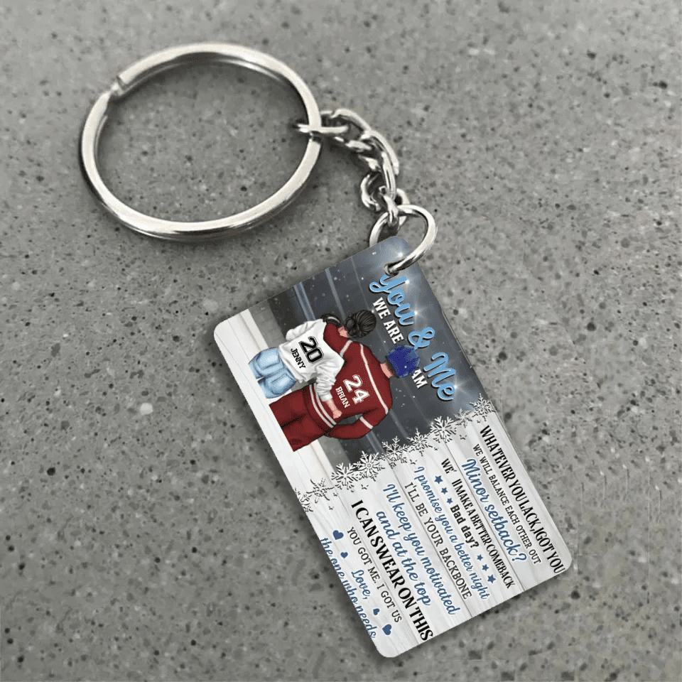 You Got Me I Got Us - Personalized Hockey Keychain 735413 - Y - DiyGiftly