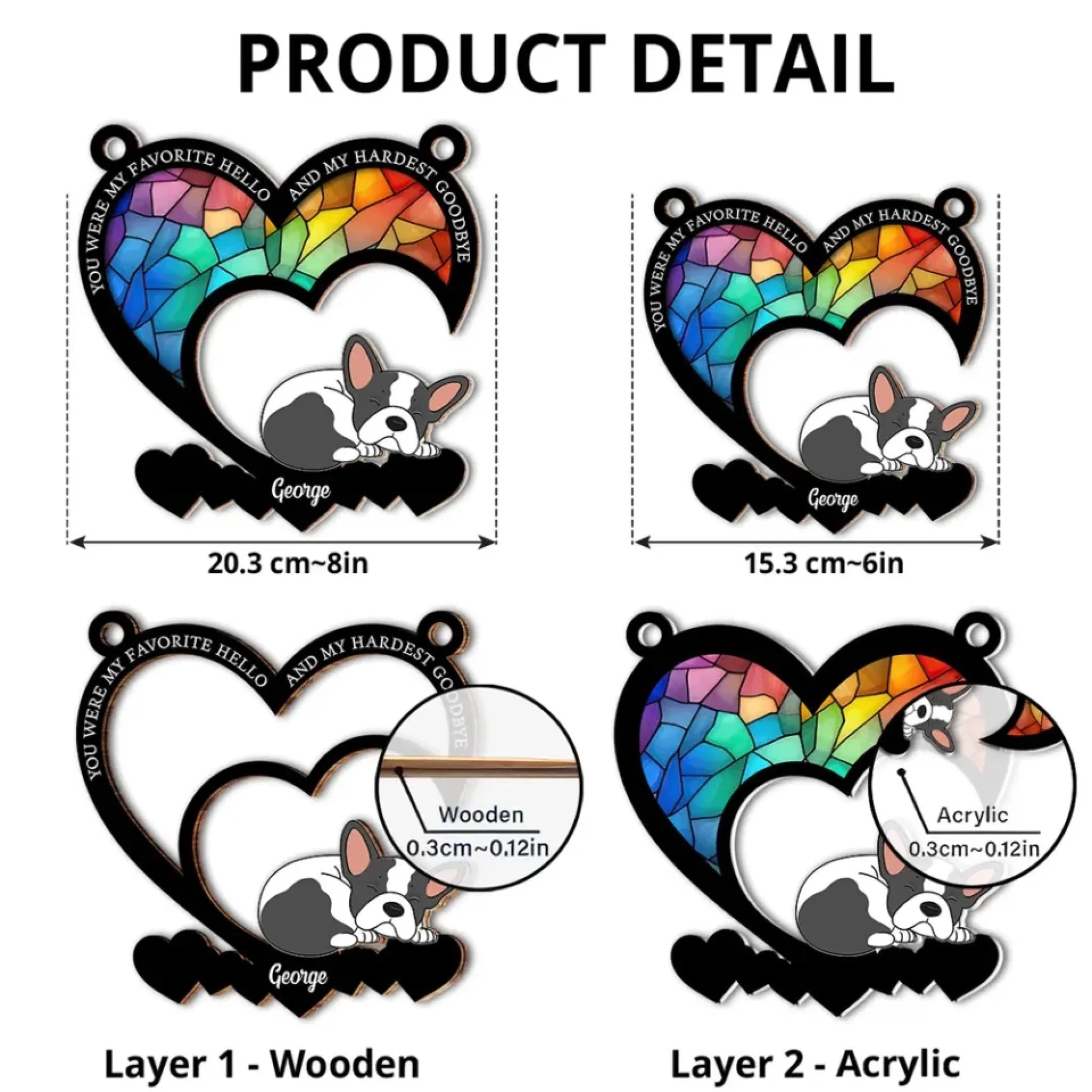 personalized design suncatcher ornament loss of dog gift window hanging keepsake personalized preview