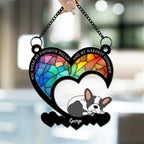 loss of dog gift suncatcher ornament personalized design window hanging keepsake detail view