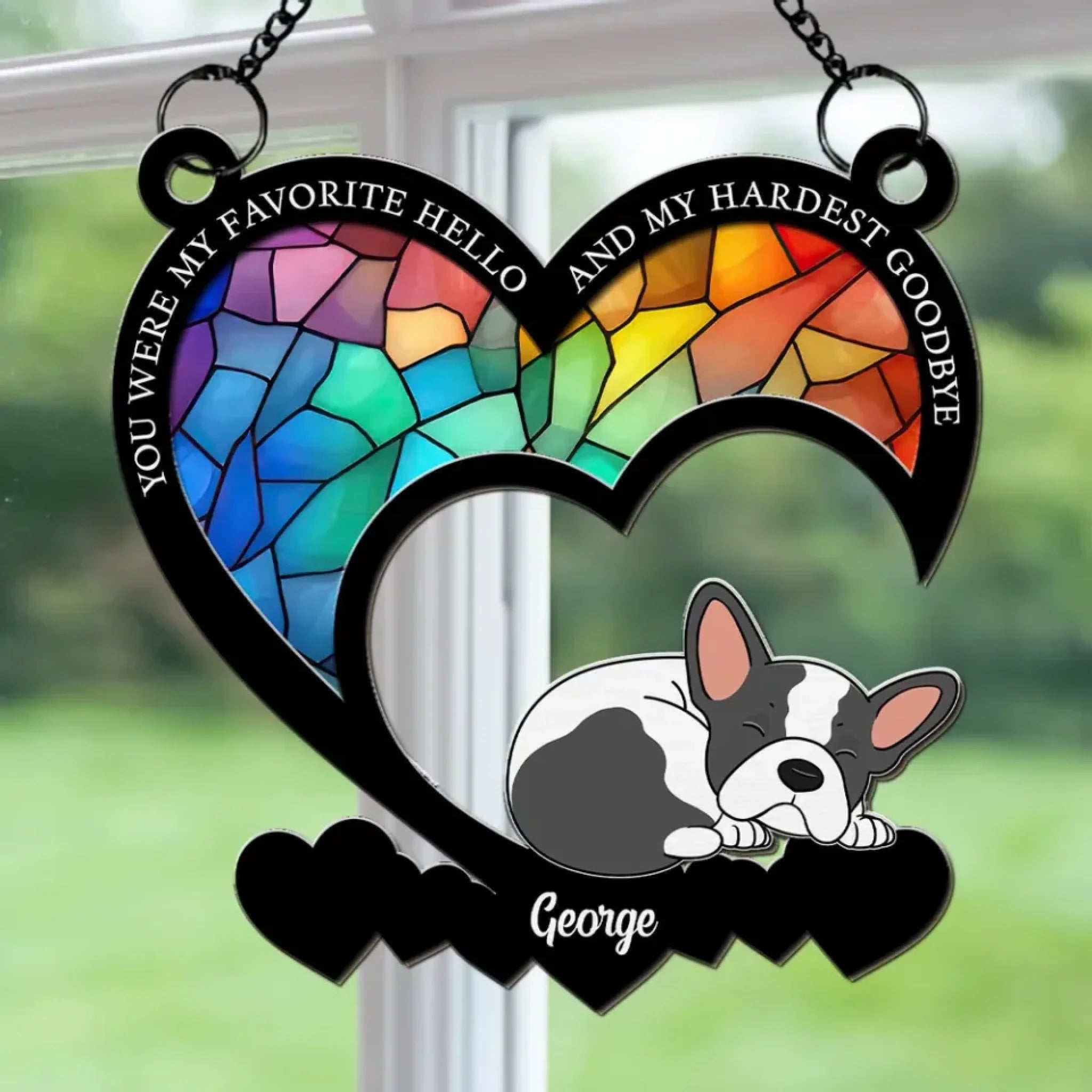 suncatcher ornament personalized design loss of dog gift window hanging keepsake design preview