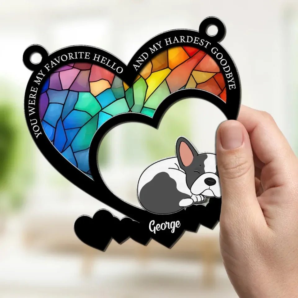personalized design loss of dog gift suncatcher ornament window hanging keepsake main view