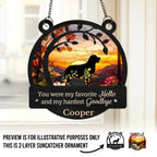 You Left Paw Prints On Our Hearts - Memorial Personalized Window Hanging Suncatcher Ornament - Sympathy Gift For Pet Owners, Pet Lovers 666850 - DiyGiftly