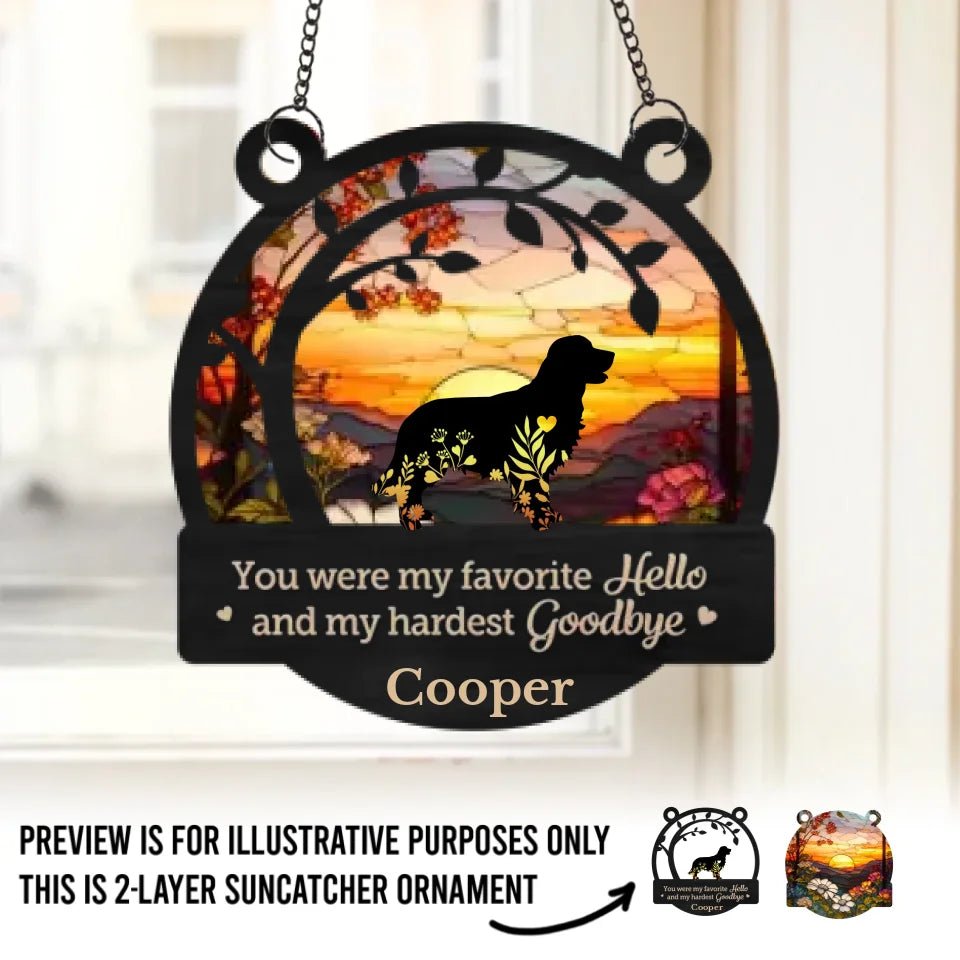 You Left Paw Prints On Our Hearts - Memorial Personalized Window Hanging Suncatcher Ornament - Sympathy Gift For Pet Owners, Pet Lovers 666850 - DiyGiftly
