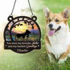 You Left Paw Prints On Our Hearts - Memorial Personalized Window Hanging Suncatcher Ornament - Sympathy Gift For Pet Owners, Pet Lovers 666850 - DiyGiftly