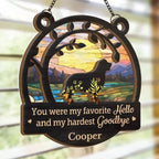 You Left Paw Prints On Our Hearts - Memorial Personalized Window Hanging Suncatcher Ornament - Sympathy Gift For Pet Owners, Pet Lovers 666850 - DiyGiftly