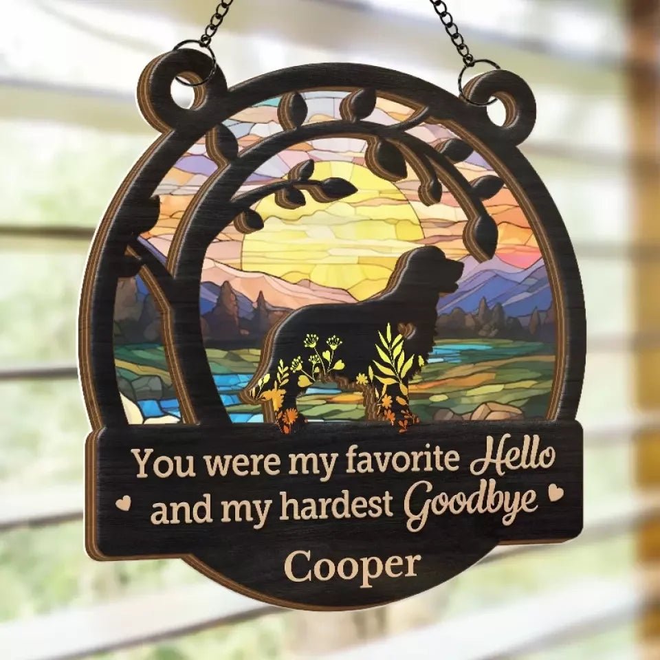You Left Paw Prints On Our Hearts - Memorial Personalized Window Hanging Suncatcher Ornament - Sympathy Gift For Pet Owners, Pet Lovers 666850 - DiyGiftly