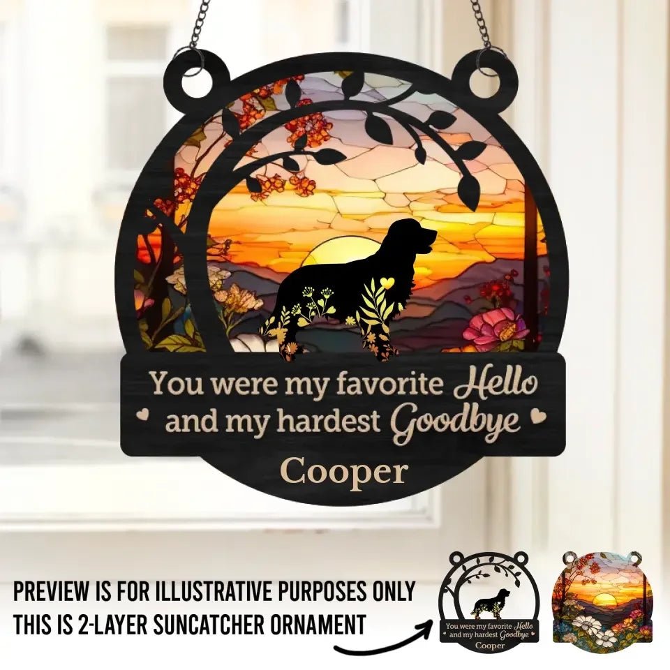 You Left Paw Prints On Our Hearts - Memorial Personalized Window Hanging Suncatcher Ornament - Sympathy Gift For Pet Owners, Pet Lovers 666850 - DiyGiftly