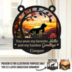 You Left Paw Prints On Our Hearts - Memorial Personalized Window Hanging Suncatcher Ornament - Sympathy Gift For Pet Owners, Pet Lovers 666850 - DiyGiftly