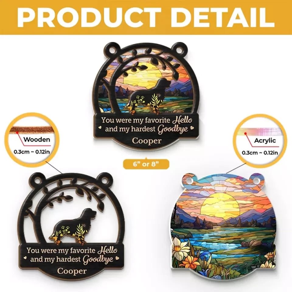 You Left Paw Prints On Our Hearts - Memorial Personalized Window Hanging Suncatcher Ornament - Sympathy Gift For Pet Owners, Pet Lovers 666850 - DiyGiftly