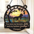 You Left Paw Prints On Our Hearts - Memorial Personalized Window Hanging Suncatcher Ornament - Sympathy Gift For Pet Owners, Pet Lovers 666850 - DiyGiftly