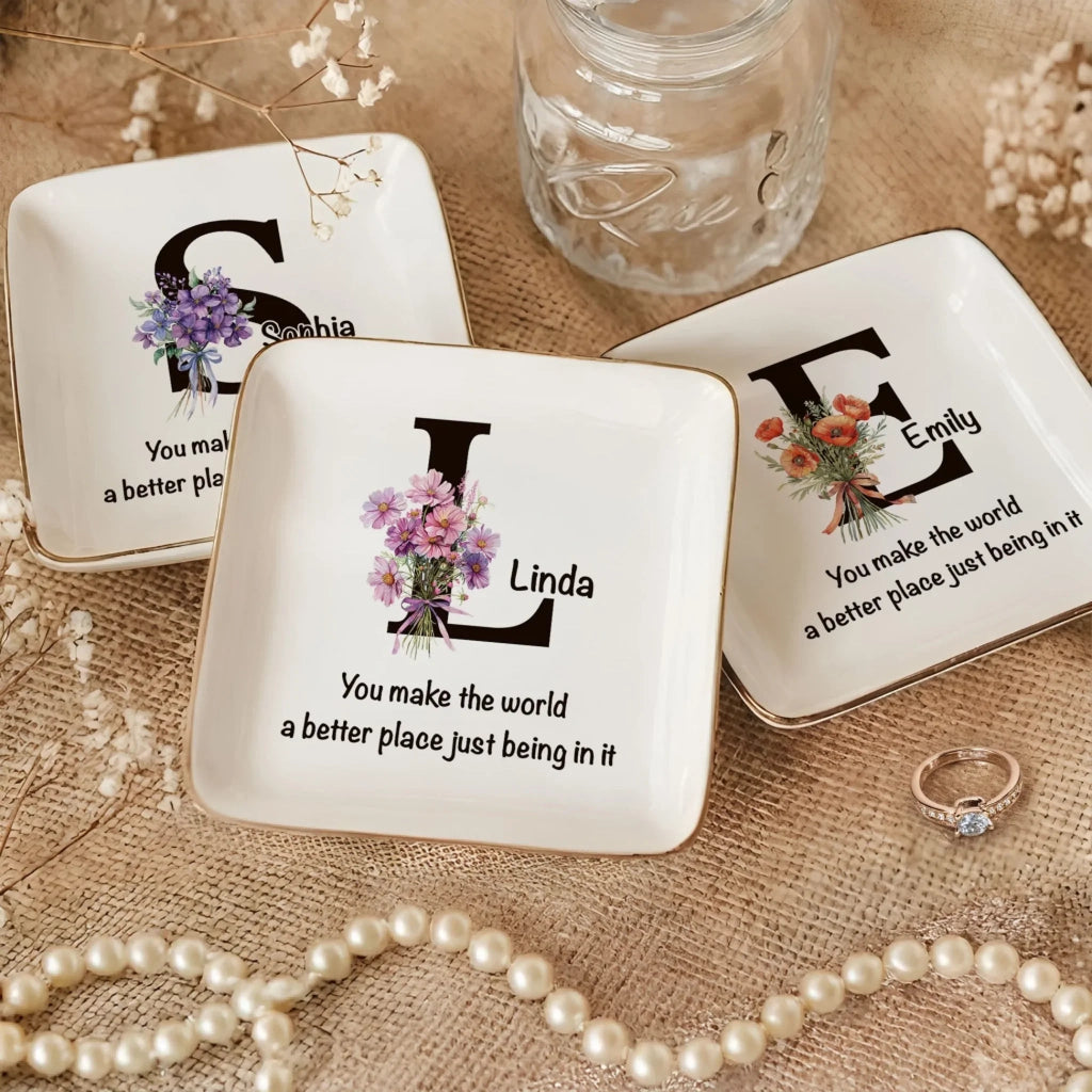 You Make The World Better - Personalized Jewelry Dish 1074449 - DiyGiftly