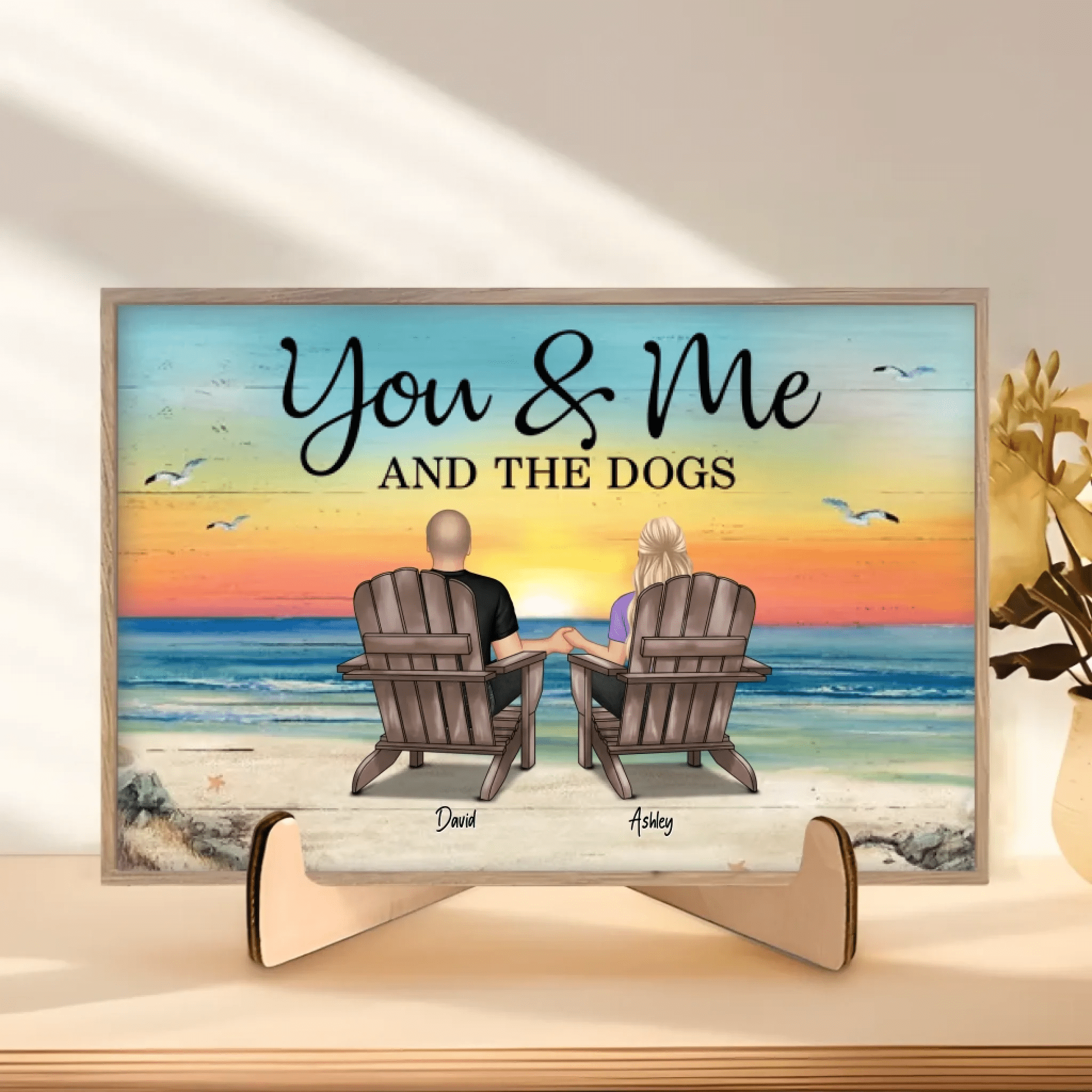 You Me And The Dogs Cats Personalized Custom Wooden Plaque, Heartfelt Anniversary Gift For Dog Lovers, Gift For Cat Lovers 700309 - DiyGiftly