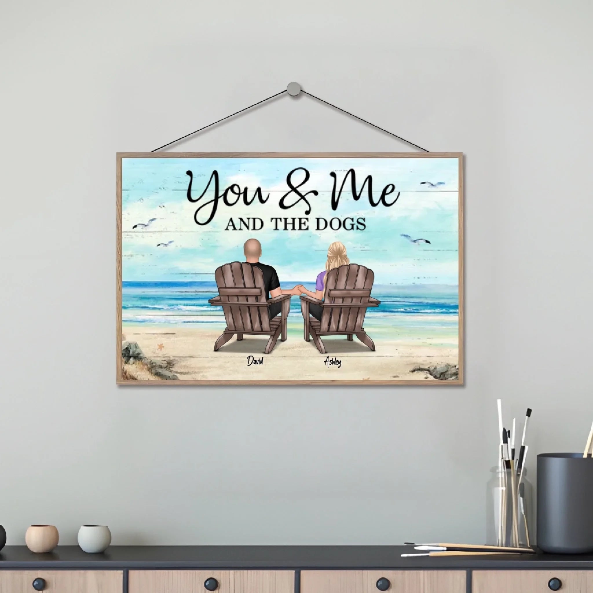 You Me And The Dogs Cats Personalized Custom Wooden Plaque, Heartfelt Anniversary Gift For Dog Lovers, Gift For Cat Lovers 700309 - DiyGiftly