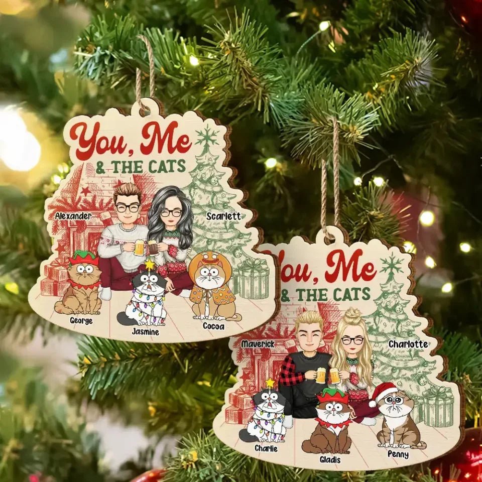 You, Me And The Dogs - Personalized Custom Shaped Wooden Ornament 721892 - DiyGiftly
