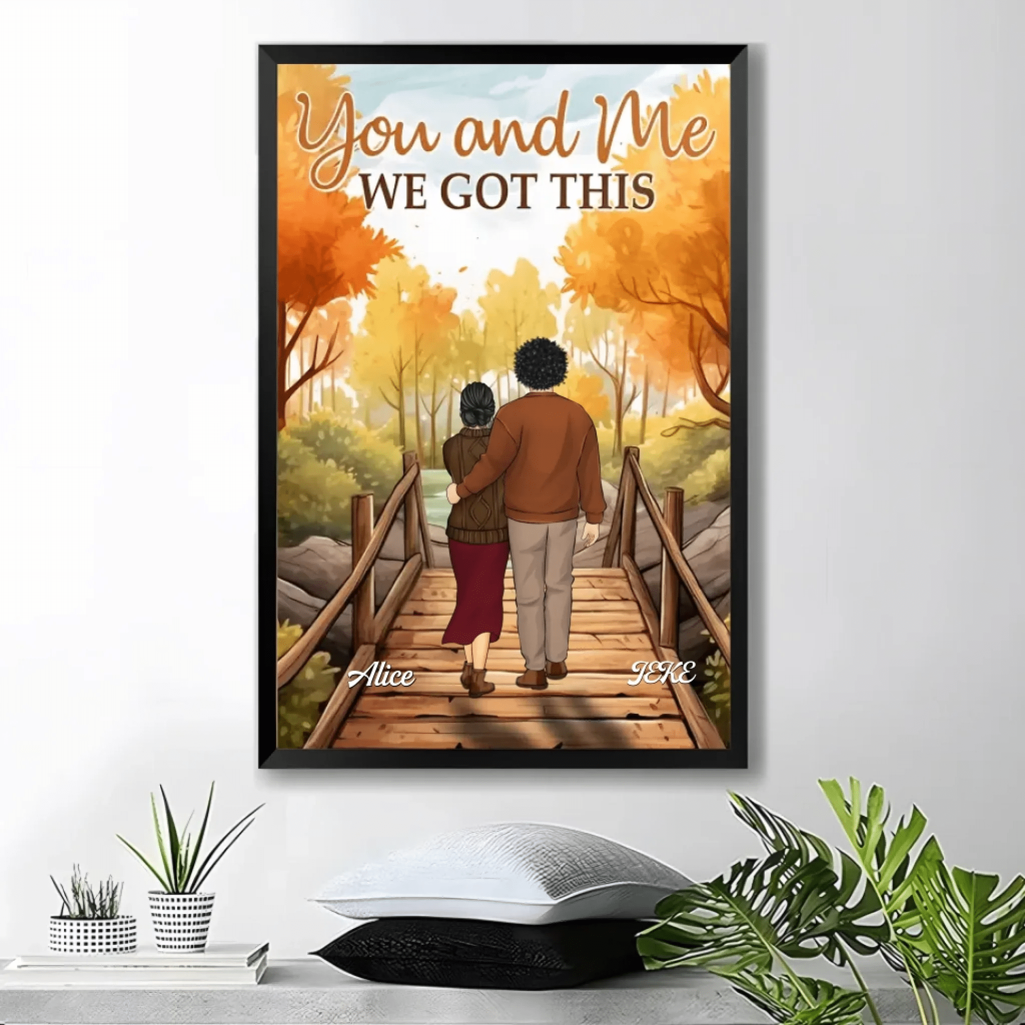 You & Me - Personalized Wrapped Canvas Framed Canvas Wall Art 754012 - 754036 - DiyGiftly