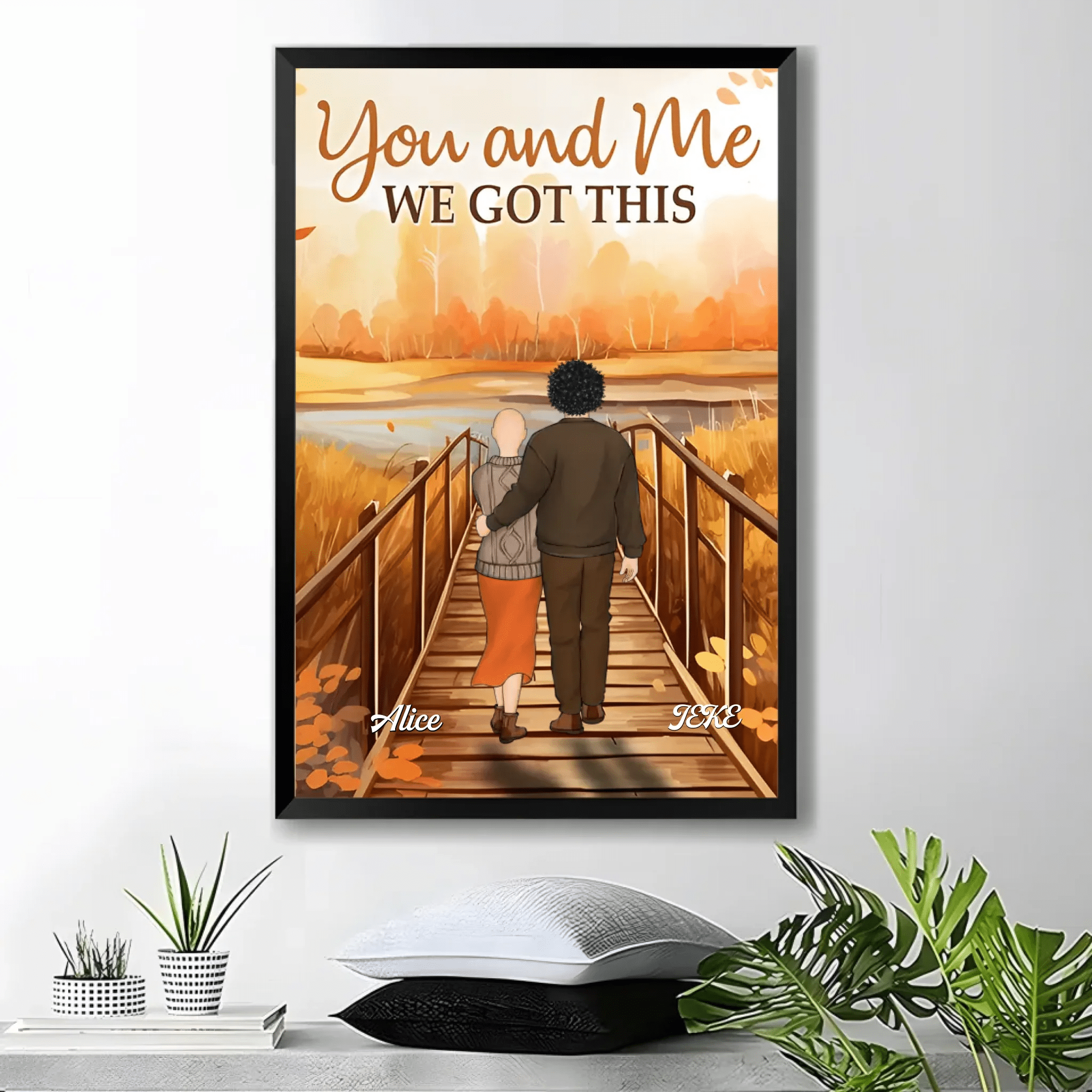 You & Me - Personalized Wrapped Canvas Framed Canvas Wall Art 754012 - 754036 - DiyGiftly