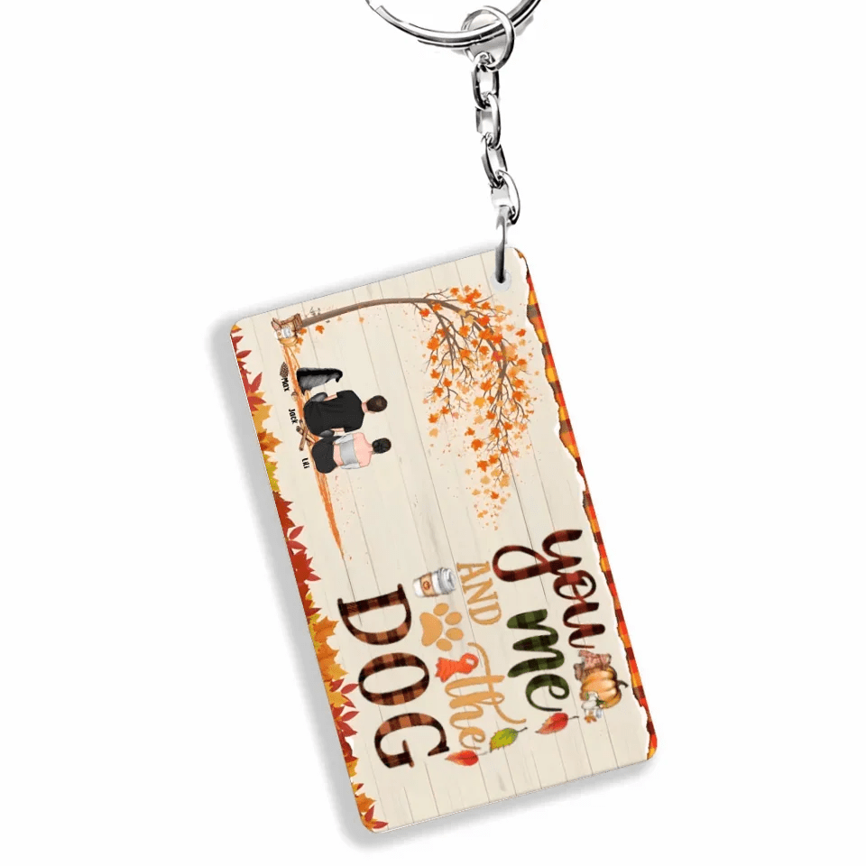 You & Me & The Dogs - Personalized Acrylic Keychain - Couple & Dog Back 737117 - DiyGiftly