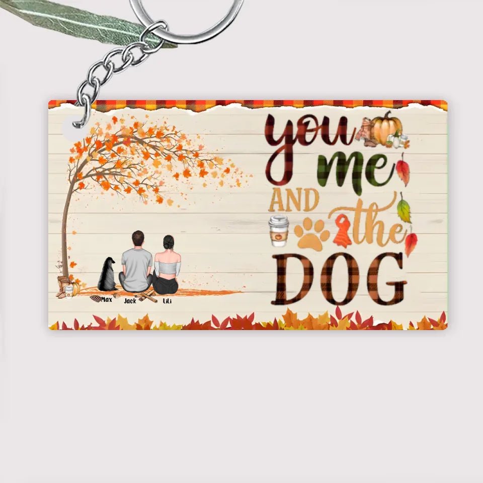 You & Me & The Dogs - Personalized Acrylic Keychain - Couple & Dog Back 737117 - DiyGiftly
