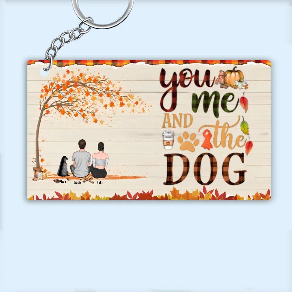 You & Me & The Dogs - Personalized Acrylic Keychain - Couple & Dog Back 737117 - DiyGiftly