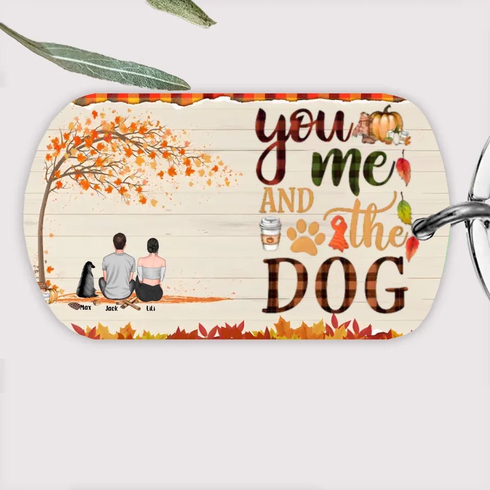 You & Me & The Dogs - Personalized Acrylic Keychain - Couple & Dog Back 737117 - DiyGiftly