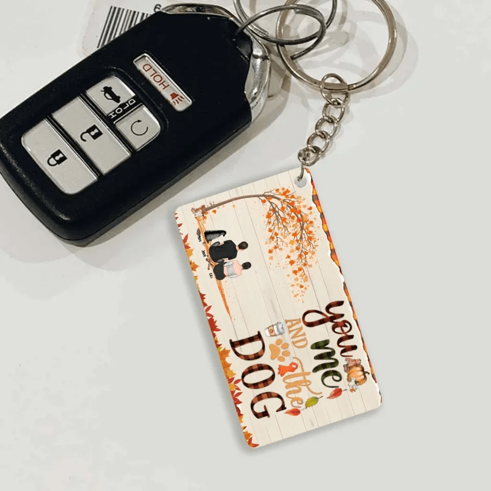 You & Me & The Dogs - Personalized Acrylic Keychain - Couple & Dog Back 737117 - DiyGiftly