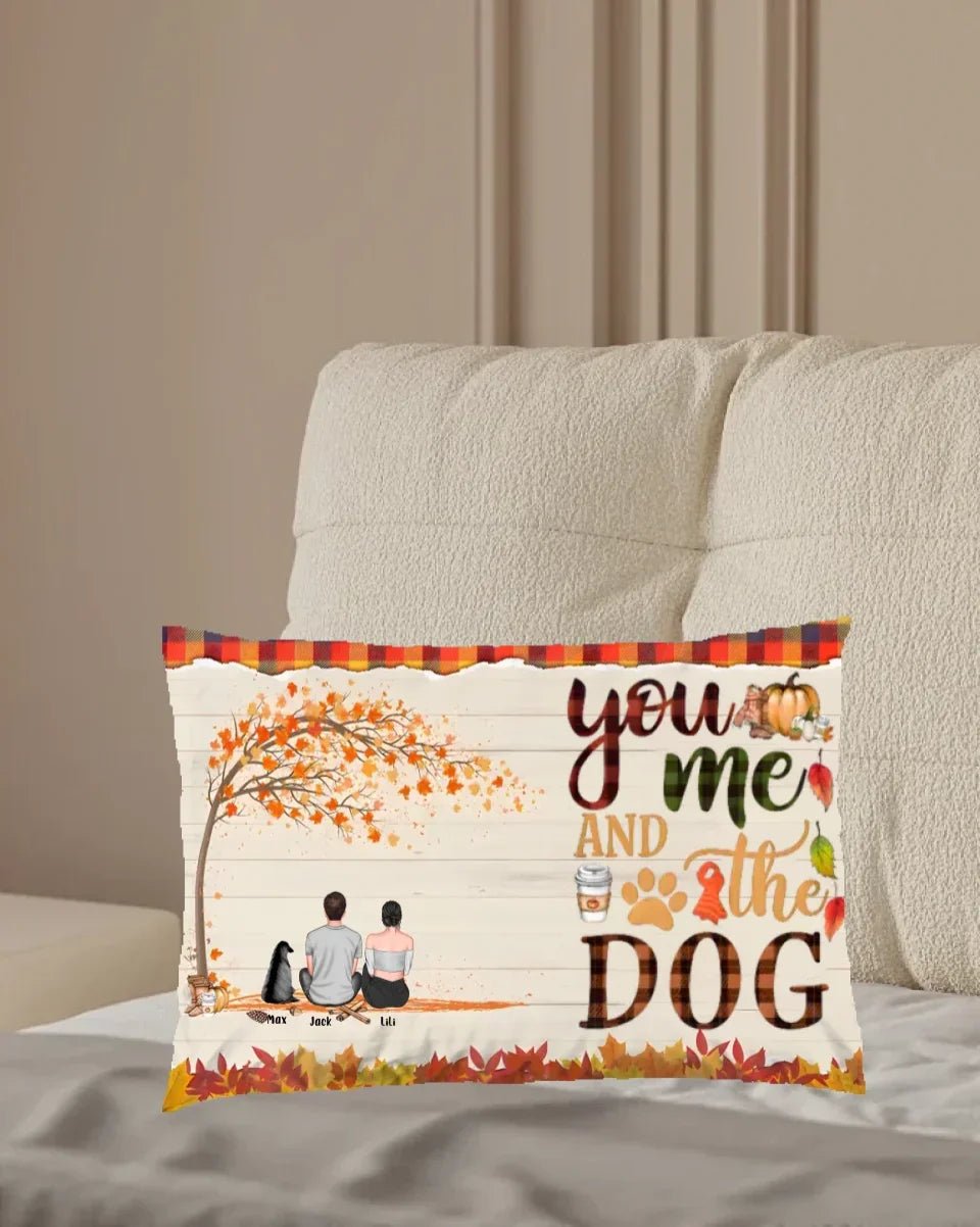 You & Me & The Dogs - Personalized Pillow - Couple & Dog Back 713208 - B - DiyGiftly