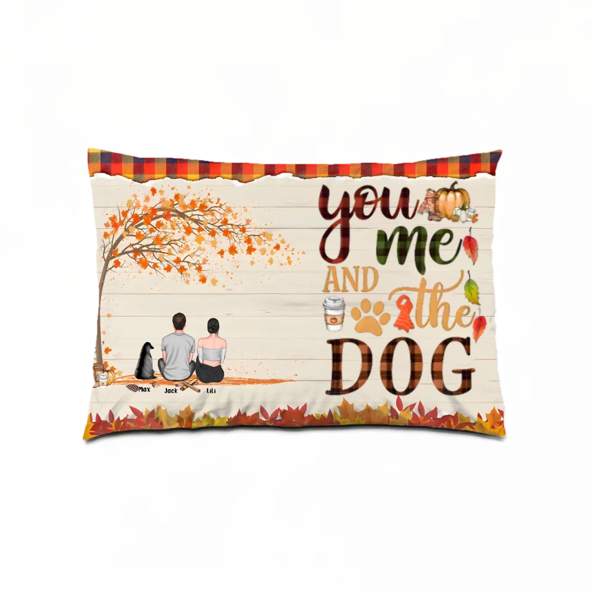 You & Me & The Dogs - Personalized Pillow - Couple & Dog Back 713208 - B - DiyGiftly