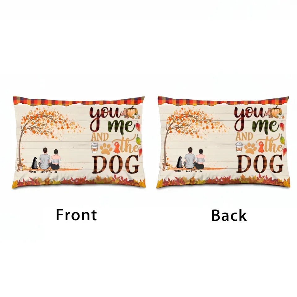 You & Me & The Dogs - Personalized Pillow - Couple & Dog Back 713208 - B - DiyGiftly