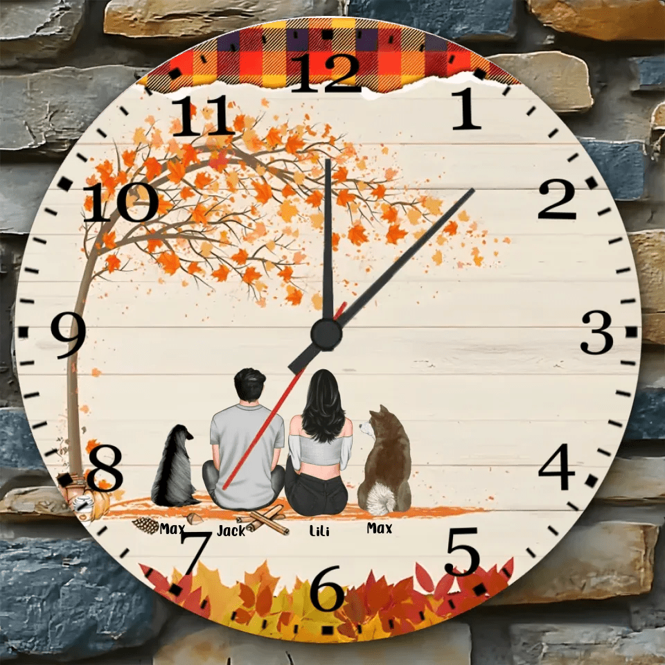 personalized wooden wall clock for living room decor