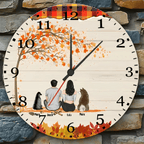 personalized wooden wall clock for living room decor