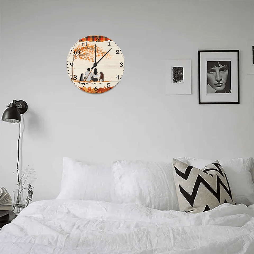 personalized wooden wall clock as a christmas gift