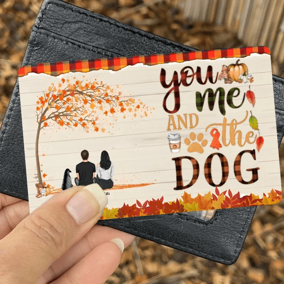 You & Me & The Dogs - Personalized Wallet Card - Couple & Dog Back 713208 - Q - DiyGiftly