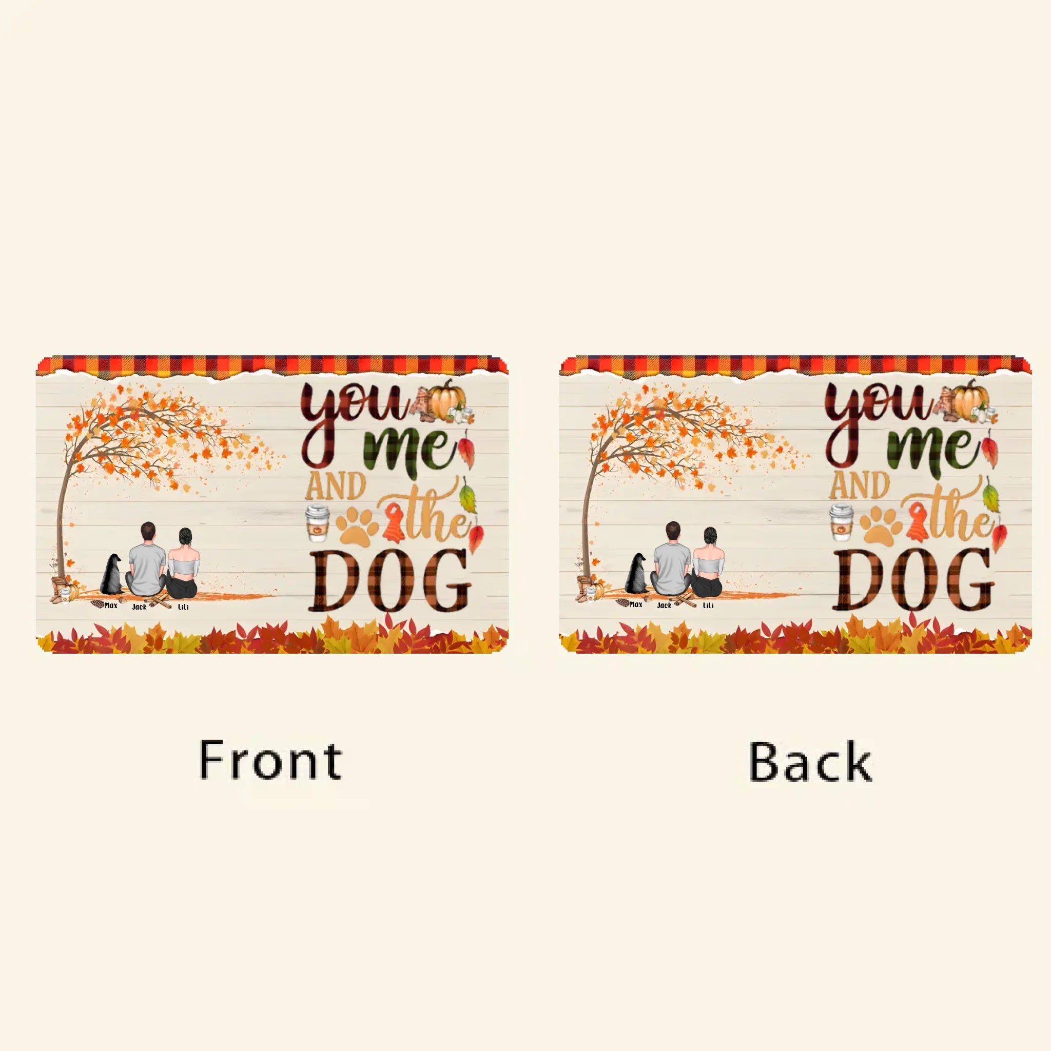 You & Me & The Dogs - Personalized Wallet Card - Couple & Dog Back 713208 - Q - DiyGiftly