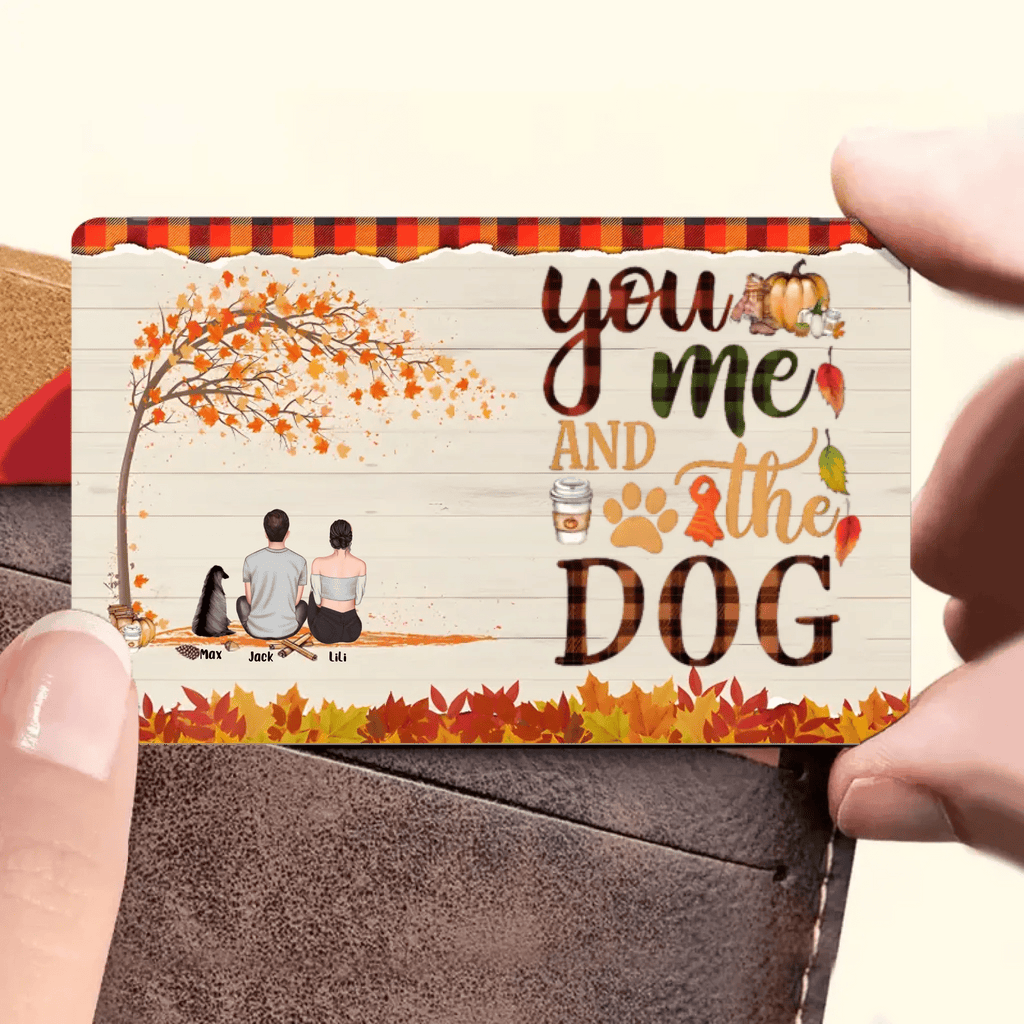 You & Me & The Dogs - Personalized Wallet Card - Couple & Dog Back 713208 - Q - DiyGiftly