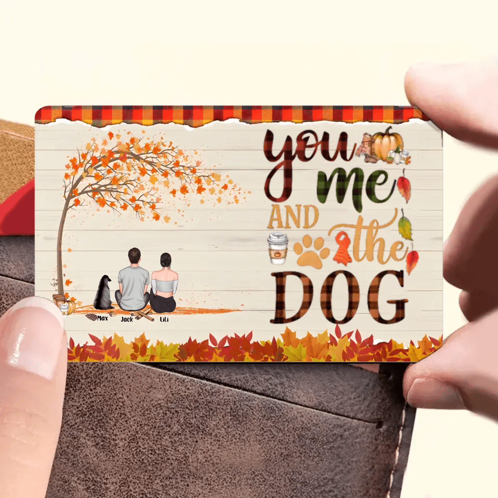 You & Me & The Dogs - Personalized Wallet Card - Couple & Dog Back 713208 - Q - DiyGiftly