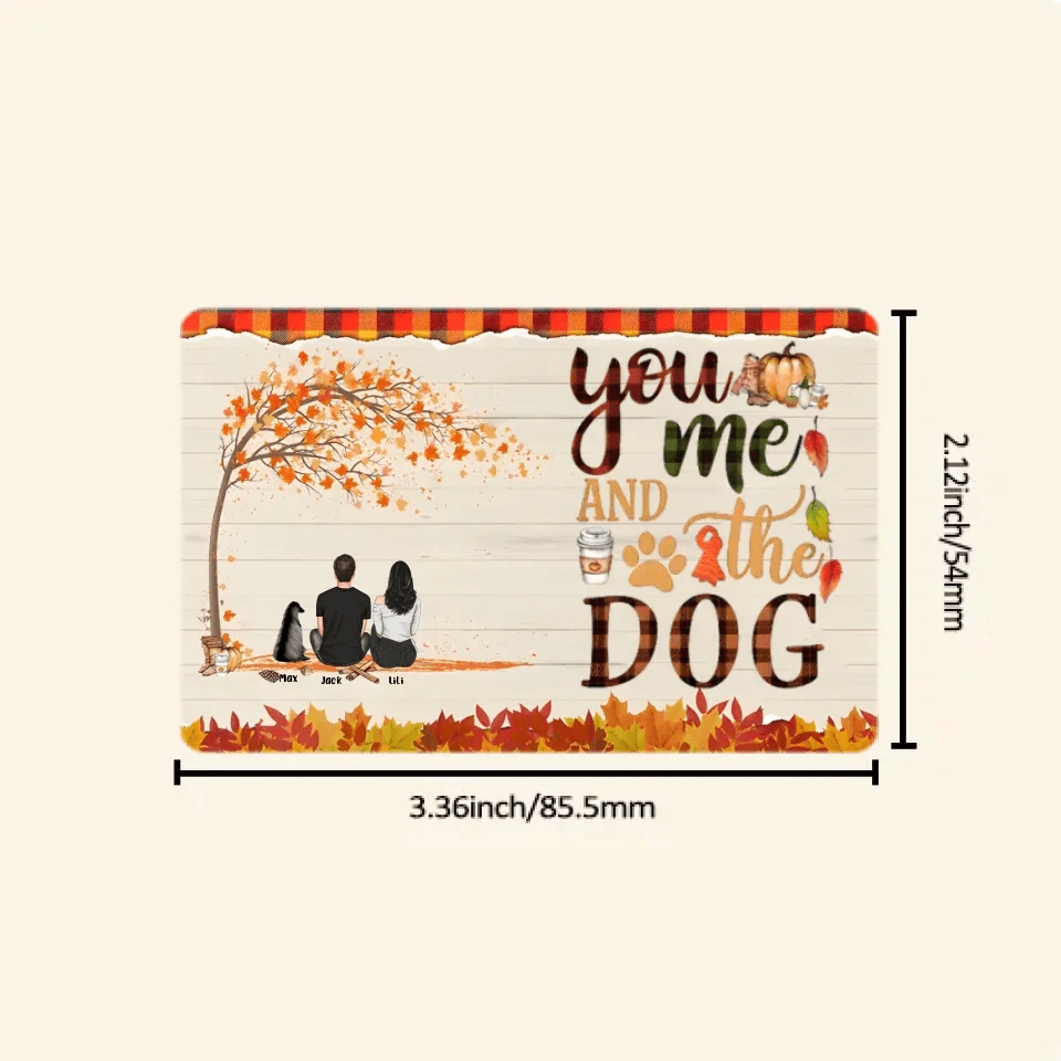 You & Me & The Dogs - Personalized Wallet Card - Couple & Dog Back 713208 - Q - DiyGiftly