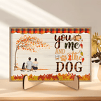 You & Me & The Dogs - Personalized Wooden Plaque - Couple & Dog Back 713208 - DiyGiftly