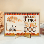 You & Me & The Dogs - Personalized Wooden Plaque - Couple & Dog Back 713208 - DiyGiftly