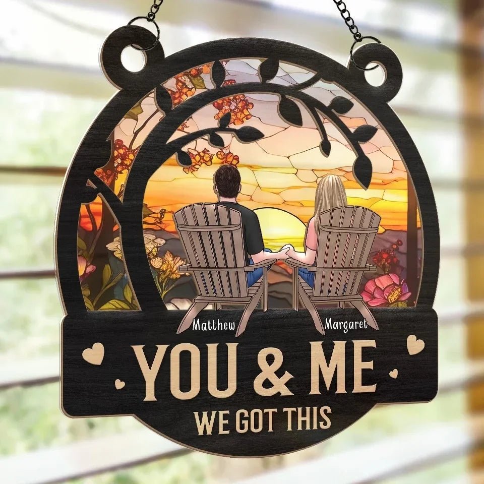 You & Me, Together Forever - Couple Personalized Window Hanging Suncatcher Ornament - Gift For Husband Wife, Anniversary 666957 - DiyGiftly