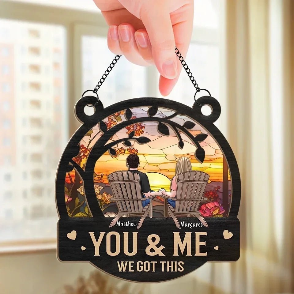 You & Me, Together Forever - Couple Personalized Window Hanging Suncatcher Ornament - Gift For Husband Wife, Anniversary 666957 - DiyGiftly