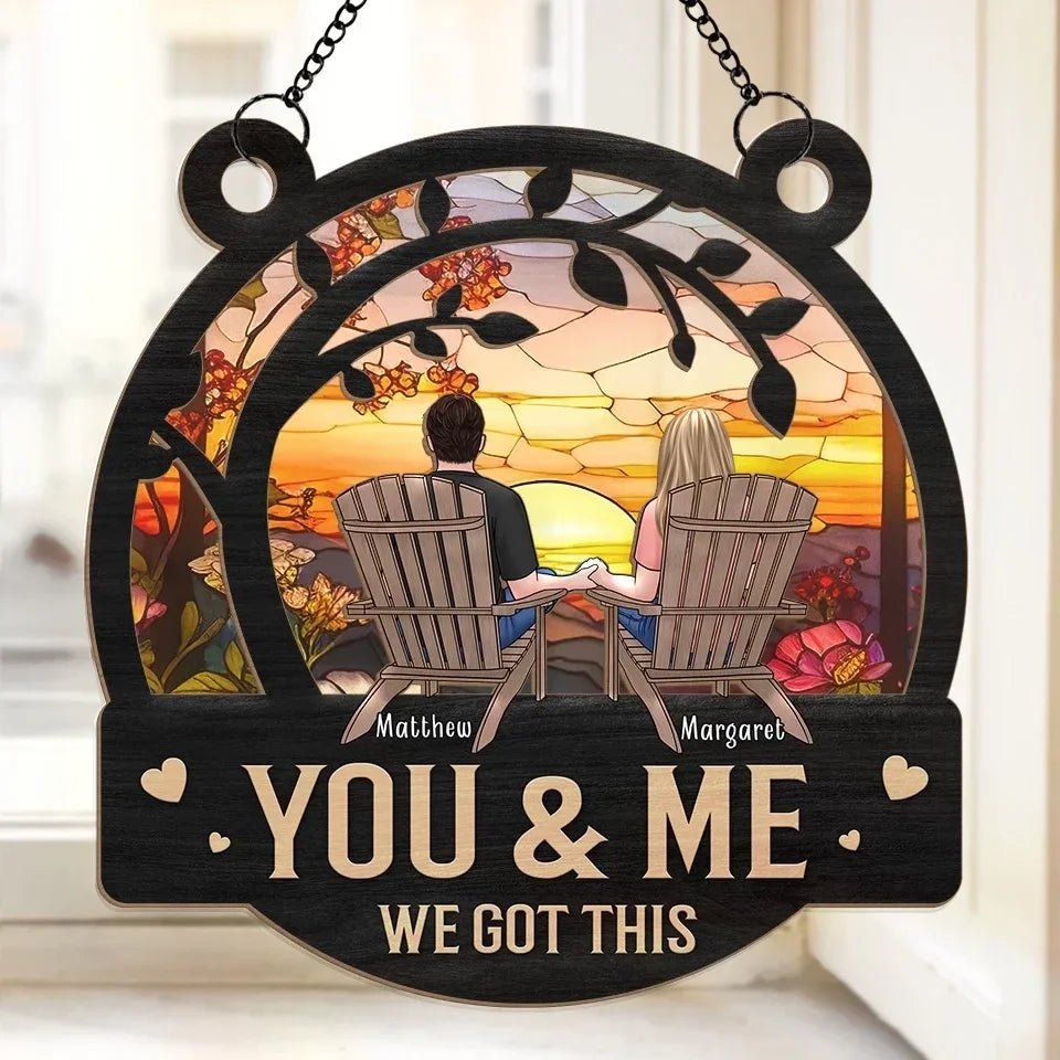 You & Me, Together Forever - Couple Personalized Window Hanging Suncatcher Ornament - Gift For Husband Wife, Anniversary 666957 - DiyGiftly