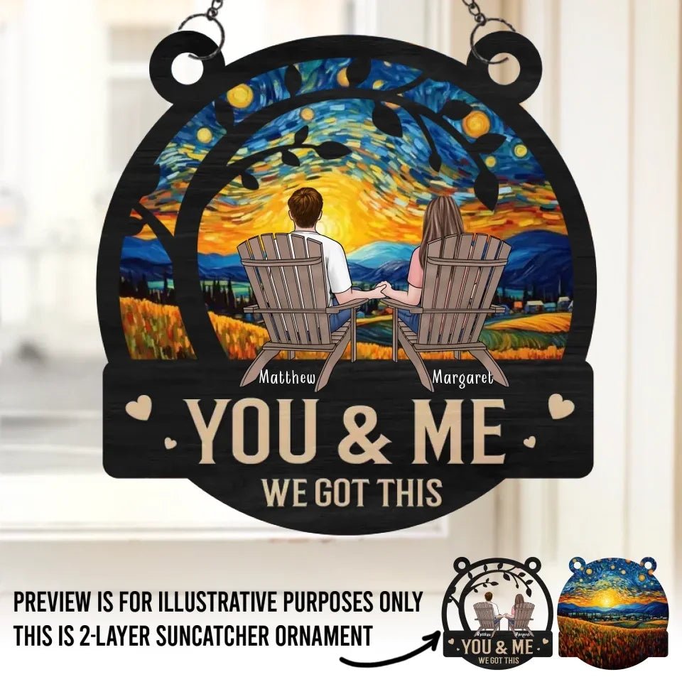 You & Me, Together Forever - Couple Personalized Window Hanging Suncatcher Ornament - Gift For Husband Wife, Anniversary 666957 - DiyGiftly