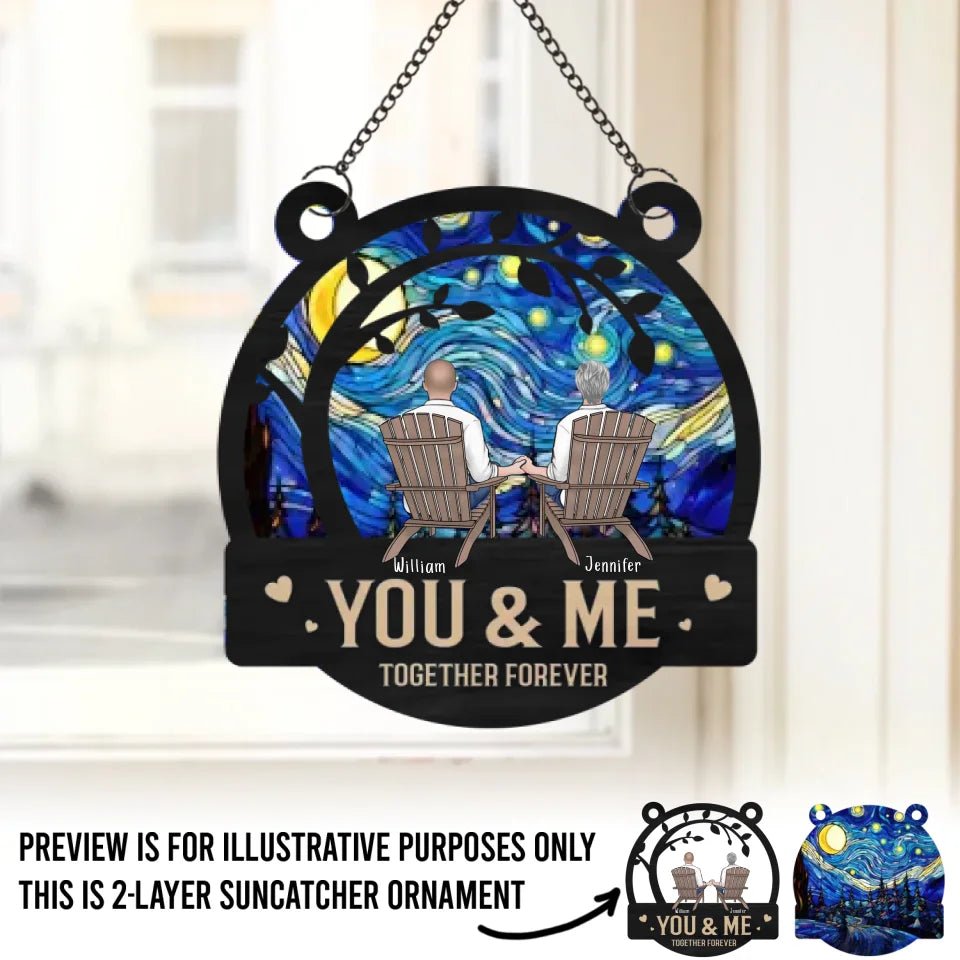 You & Me, Together Forever - Couple Personalized Window Hanging Suncatcher Ornament - Gift For Husband Wife, Anniversary 666957 - DiyGiftly
