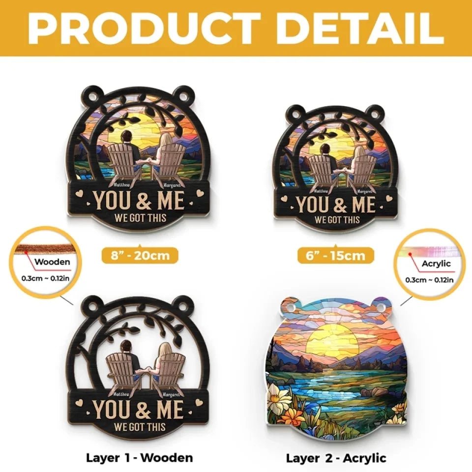 You & Me, Together Forever - Couple Personalized Window Hanging Suncatcher Ornament - Gift For Husband Wife, Anniversary 666957 - DiyGiftly
