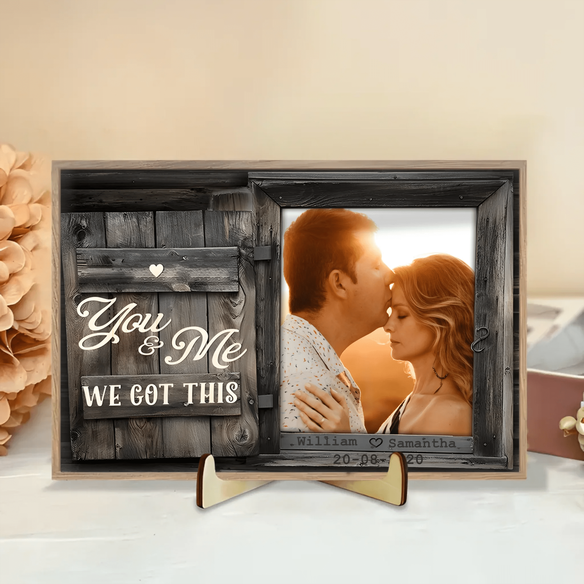 You & Me - Upload Image, Personalized Horizontal Wooden Plaque 707056 - DiyGiftly