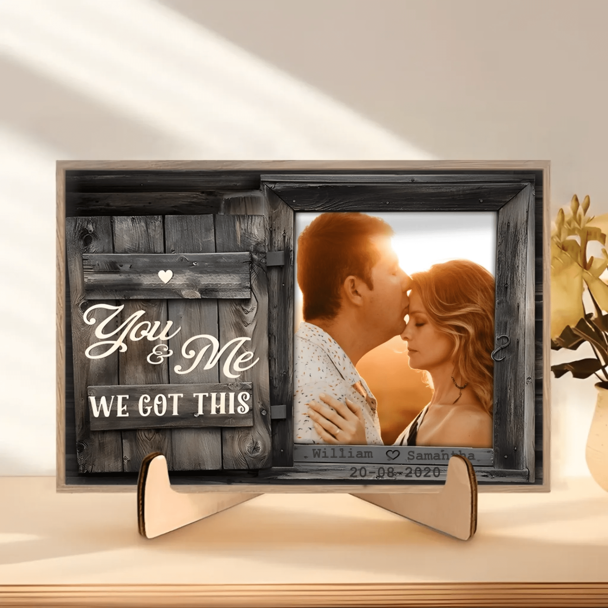 You & Me - Upload Image, Personalized Horizontal Wooden Plaque 707056 - DiyGiftly